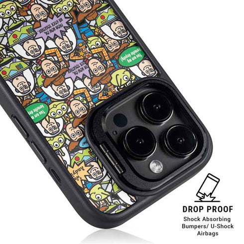 Disney Toy Story Characters Collage Pattern iPhone 15 Pro Kickstand Case
